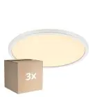Mehrfachpackung 3x Nordlux LED-Wand- und Deckenleuchte Oja 29 Weiß 18W 1700lm - 827 Extra Warmweiß | 3-Stufen Dimmbar - IP20