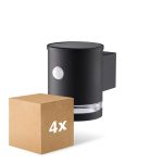 Lot 4x D'Lite Applique Murale Solis Solar Noir Up & Down - 830 Blanc Chaud | IP54 - Détecteur De Mouvement