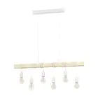 Eglo Suspension Luminaire Townshend Échantillon Blanc Bois | IP20 - Convient pour 6x E27 