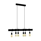Eglo Suspension Luminaire Townshend 6 Échantillon Noir | IP20 - Convient pour 6x E27 