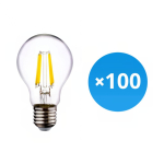 Lot 100x Budgetlight Lucent LED E27 Poire Filament Claire 4.5W 470lm - 840 Blanc Froid | Équivalent 40W